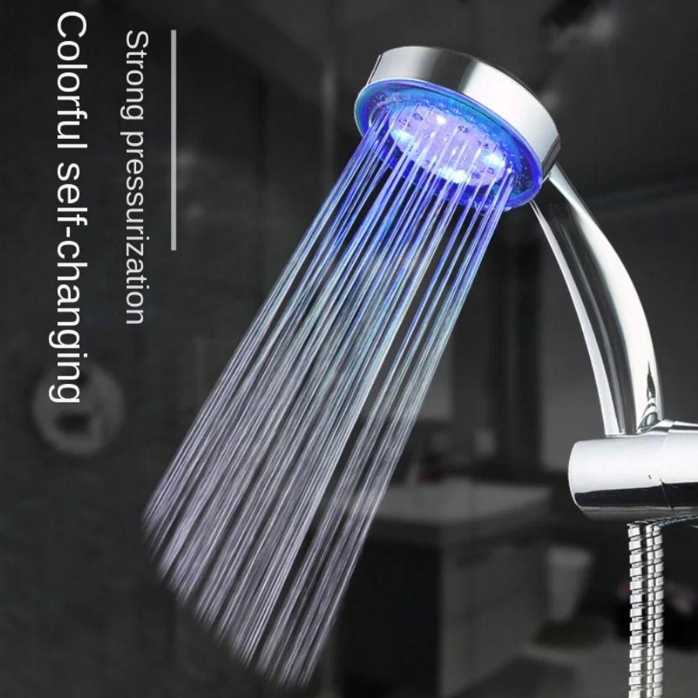 Ultra-Quiet 7 Colors Led Shower Head Handheld LED Rainfall Shower Sprayer Baby