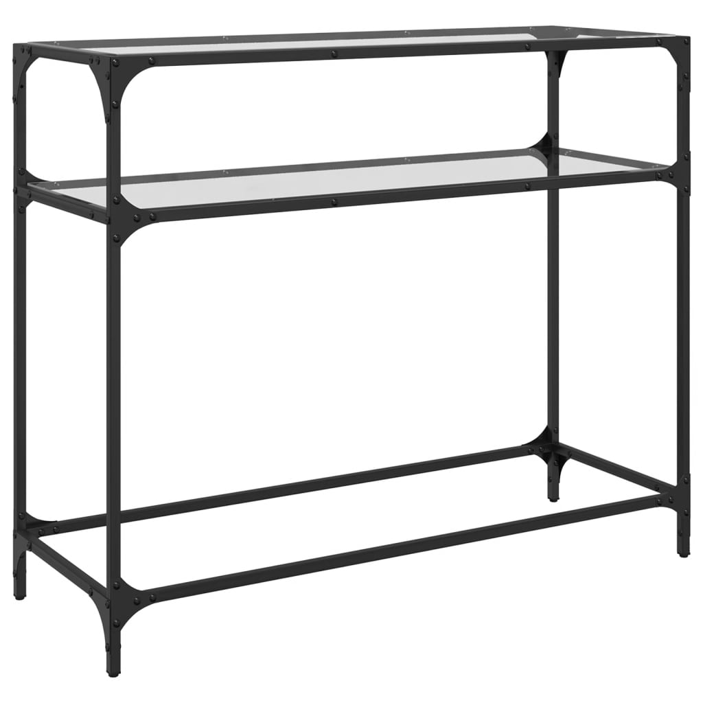 Vidaxl Stolik Konsolowy Z Przezroczystym, Szklanym Blatem, 98X35X81 Cm