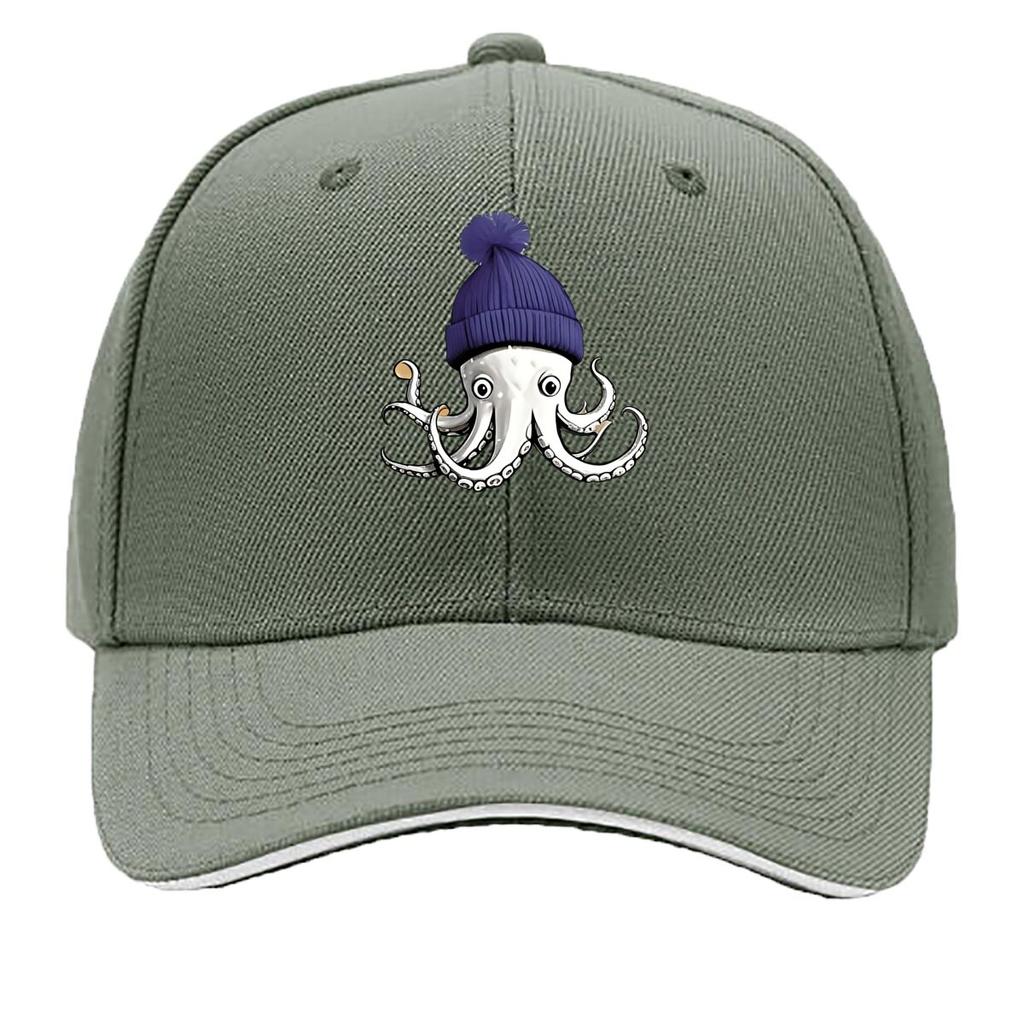Octopus Print Baseball Cap Fashionable Versatile Unisexs Outdoor Trendy Dad Hat Sandwich Baseball Cap