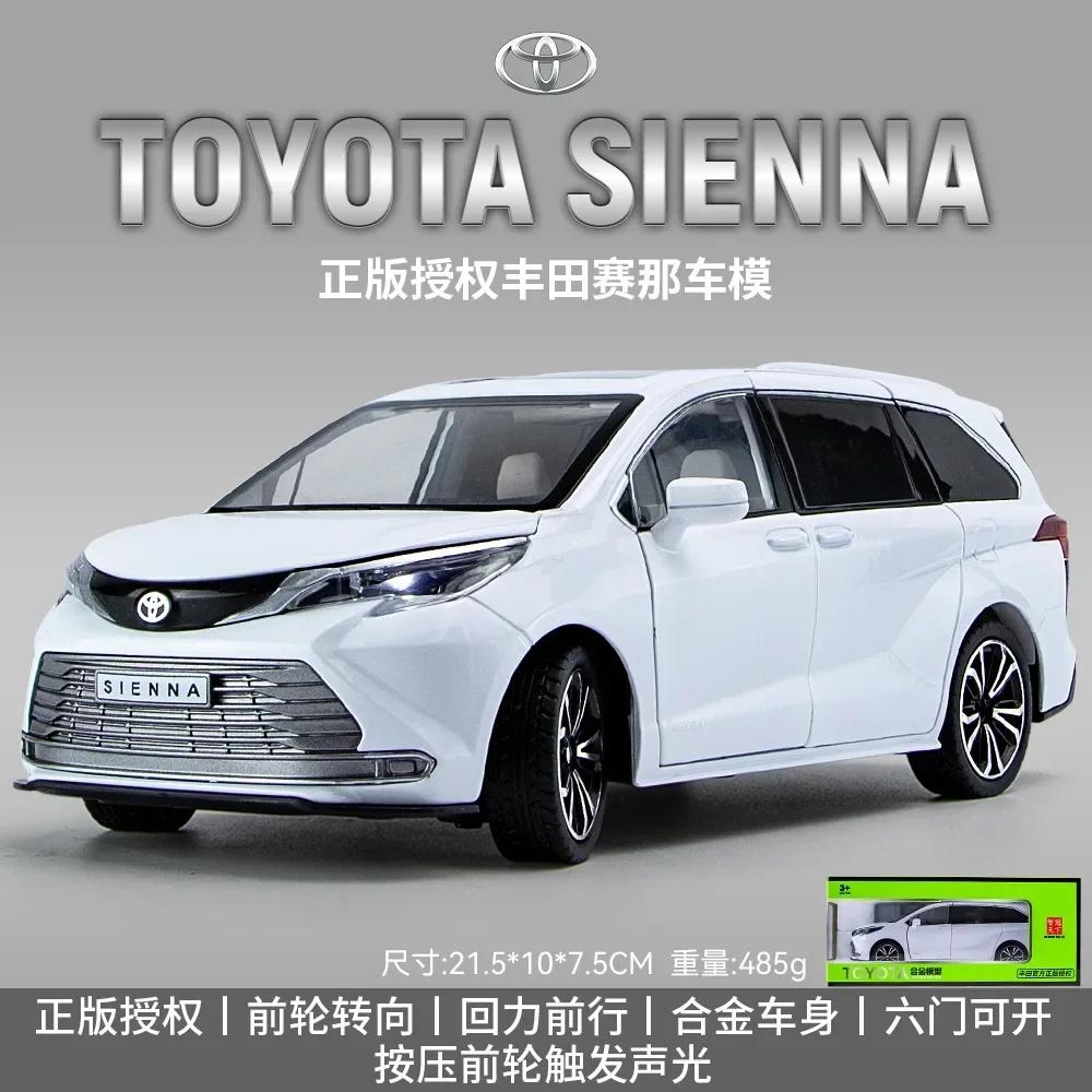 lqbn4 1:24 Toyota Sienna MPV Van Alloy Diecasts & Toy Vehicles Metal Toy Car Model Sound And Light Collection Kids Toy H4