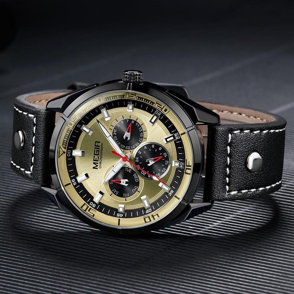Megir Creative Army Military Watches Men Luxury Brand Quartz Sport Wrist Watch Clock Men Relogio Masculino Erkek Kol Saati