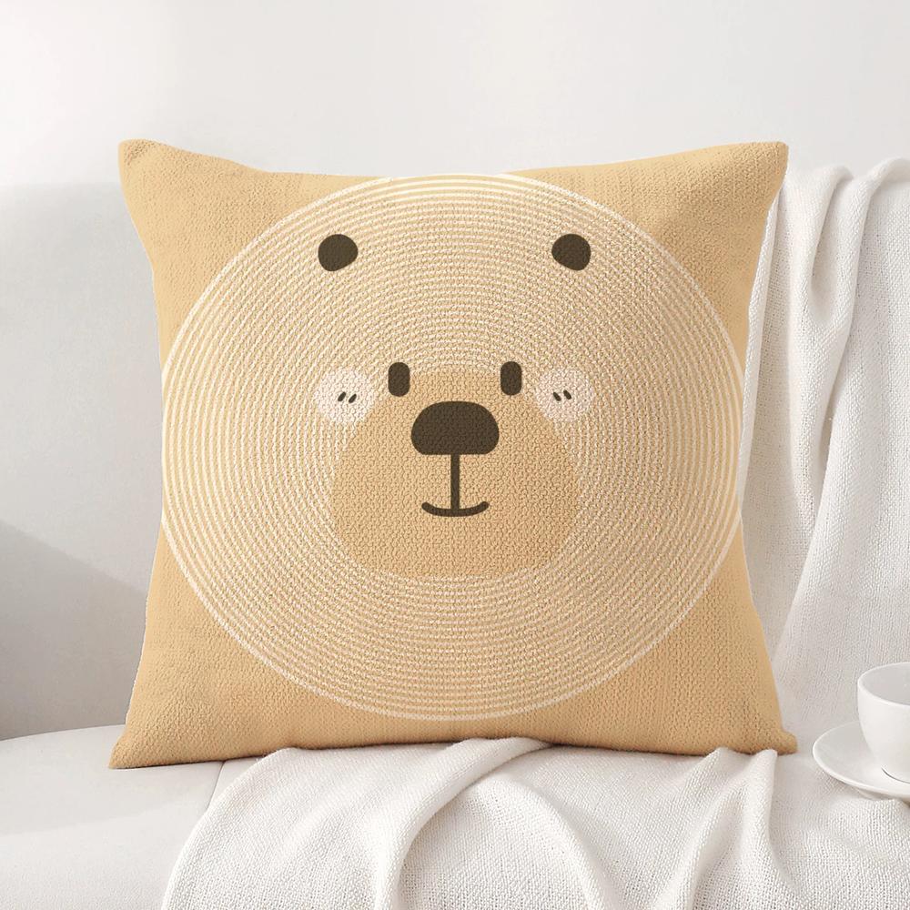 

Cute Animals Cushion Cover Natural Linen Organic Fabric DoubleSided Printing Sofa Home Decor Breathable Bed Pillow 30x30cm