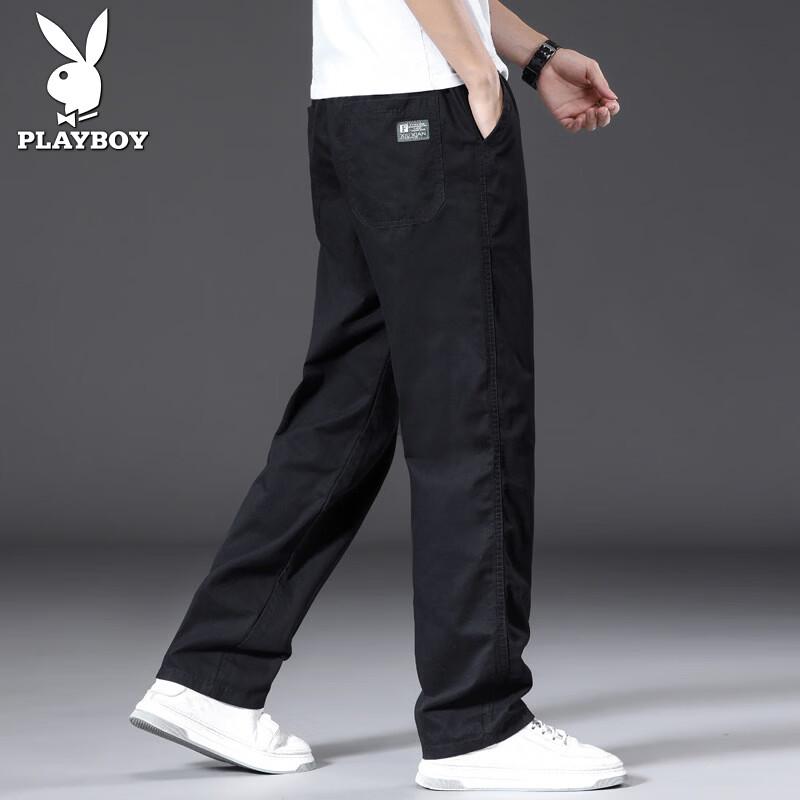 Мужские прямые хлопковые брюки-карго свободного кроя PLAYBOY 2XL чёрный