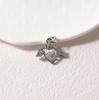 Romantic Angel Wings Heart Diamond Pendant Silver Necklace for Women