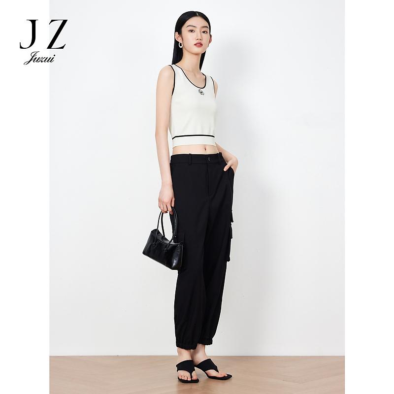 JZ Jiuzi Women's Spring and Autumn New Workwear Style Casual Pants JWDC11018
