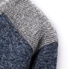 Men's Stand Collar Long Sleeve Warm Jacket Loose Plus Velvet Thickened Color Block Cardigan Sweater