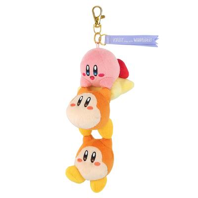 Sanei Boeki Kirby of the Stars Kirby Play with Waddle Dee Mascot Riding On a Warp Star W5 X D6 X H21cm Plush Toy KPWW10
