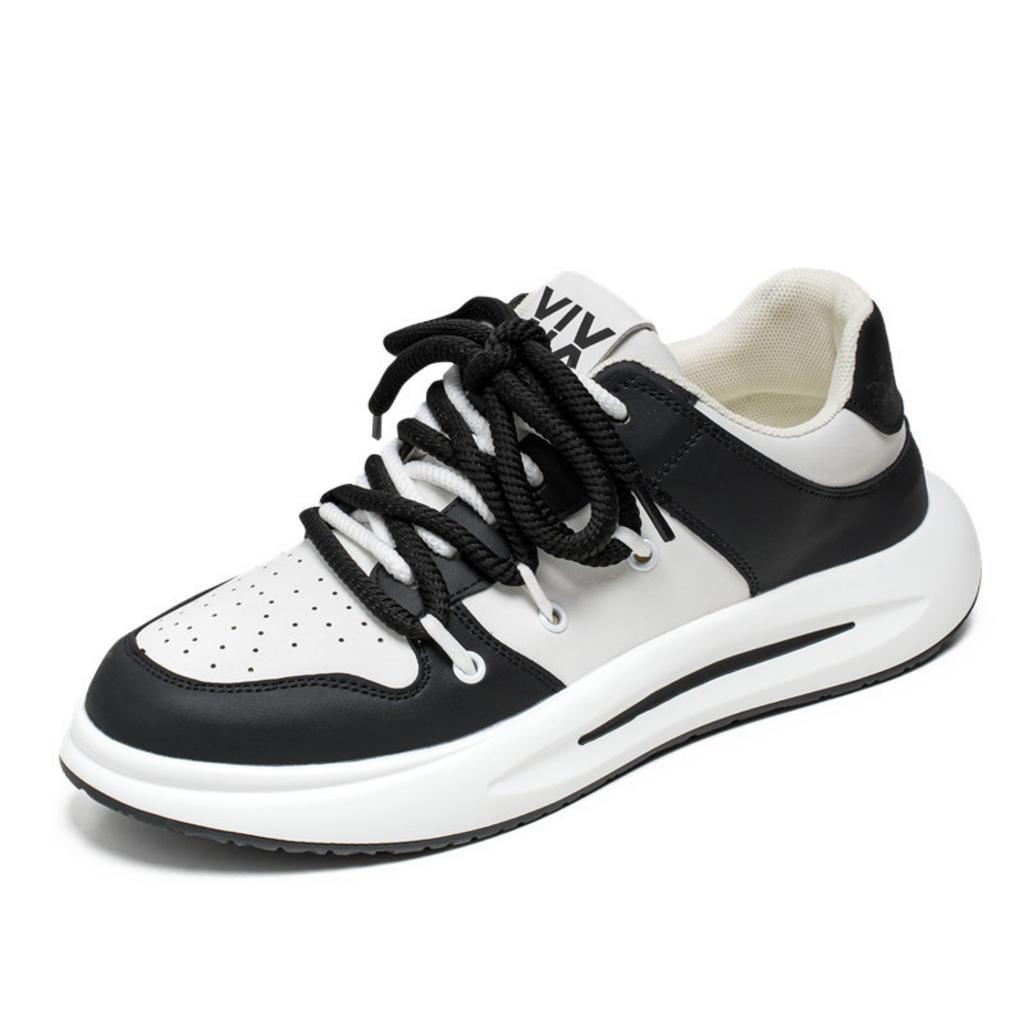 2025 New Spring White Shoes for Men Korean Dissolving Shoes Breathable Skate Shoes Platform Lacing Men Shoes