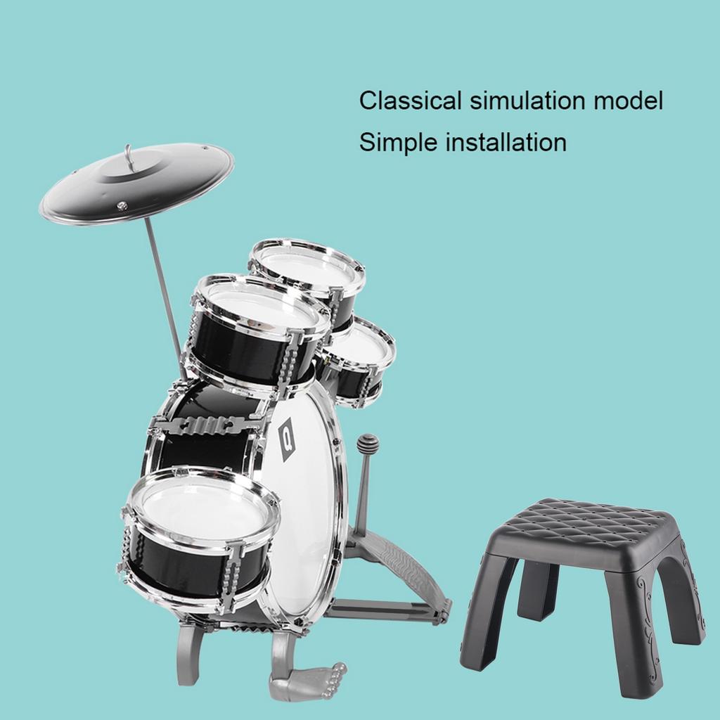 Children Drum Set Educational Musical Instrument Baby Boy Toy for BeginnersBlack