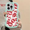 Retro And Sexy Red Lip Print Case for iPhone 11 13 12 17 Air 16 Pro Max 14 15 Plus XR 8 Soft Phone Cover