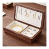 NOELAMOR Jewelry Box Accessory Case Wooden Scandinavian Portable Walnut (Square Type-Walnut Wood)