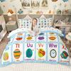 Homewish Kids Alphabet Duvet Cover Set For Boys Girls Monogrammed Bedding Set School Life Theme Comforter Cover Set
