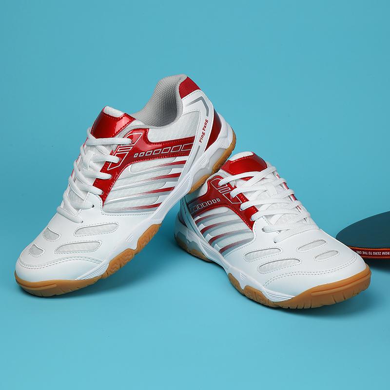 Breathable Table Tennis Shoes for Couples, Anti-Slip Low Top Sneakers, Shock-Absorbing Tennis Footwear, New, 2025