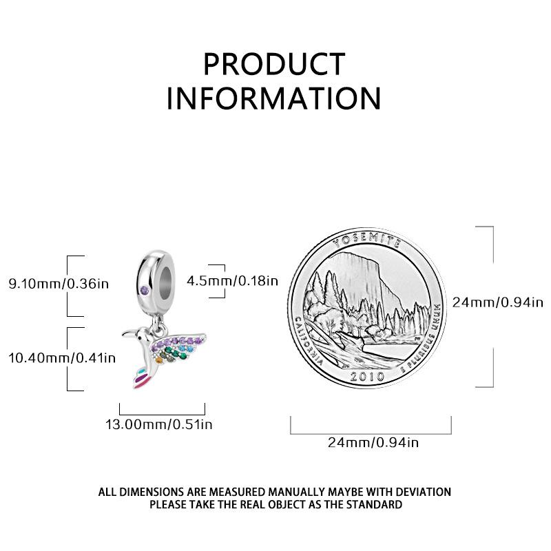 Hummingbird Zircon Charm Necklace & Bracelet - DIY Jewelry Accessories