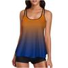 Women Two Piece Flowy  Swimsuits  Bathing Tank Tops With Shorts Athletic Swimwear