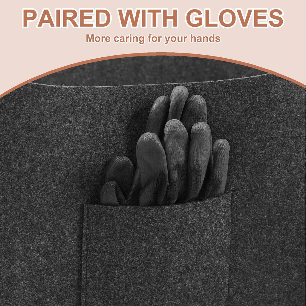 2Pcs Felt Firewood Basket with Gloves Foldable Large Capacity Firewood Wood Carrier Bag Household Toy Clothes Storage Basket