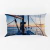 Nautical Comforter Set Blue Ocean Duvet Cover Set Ship Boat Pattern on BeachSailing Ship Anchor Decor Corner Ties Wave Pattern