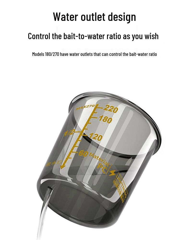 Aisen Durable Fishing Bait Measuring Cup Set with Scale - Portable and Drop-Resistant