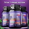 Resveratrol Supplement, Containing Milk Thistle, Berberine, Green Tea, Blueberry, and Grape Seed Extract, Suitable for Adults.