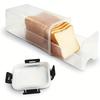 Clear Plastic Airtight Bread Box with Lid Rectangular Food Storage Container Reusable Fresh Keeping Organizer for Kitchen Use