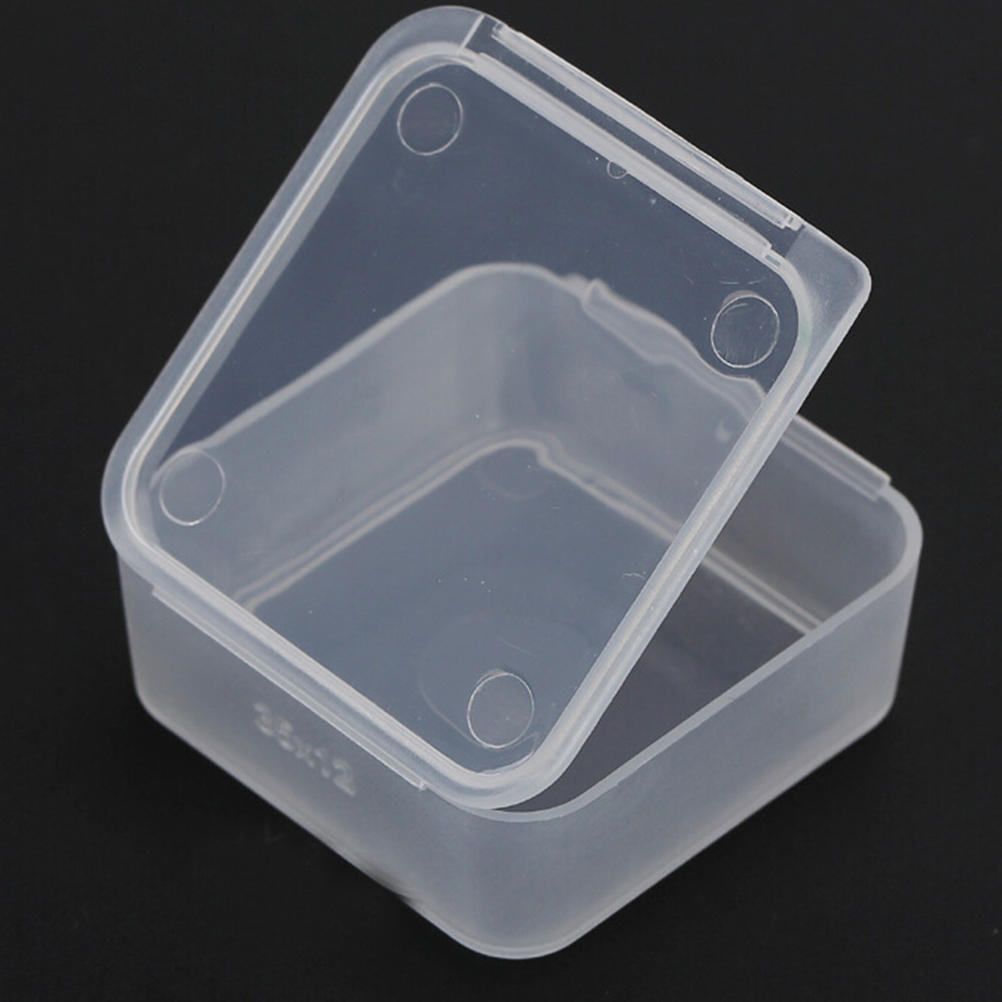 5Pcs Small Transparent Plastic Storage Box Clear Square Multipurpose Display Box
