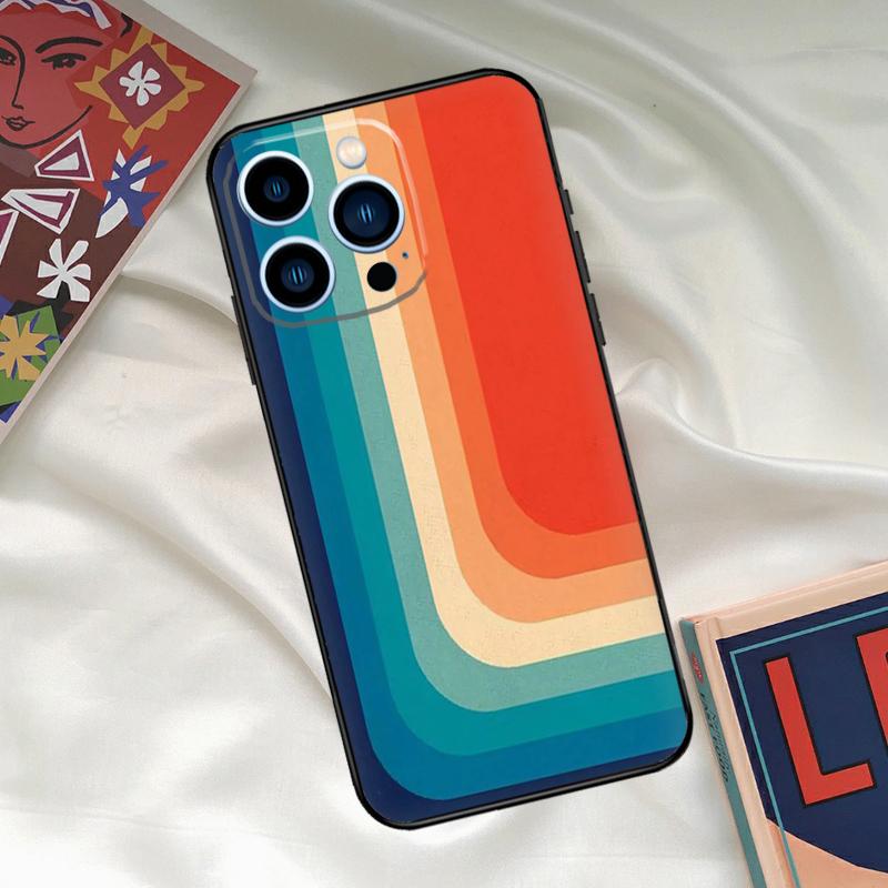Retro Stripes Aesthetic Vintage Case For iPhone 15 14 13 12 11 Pro Max XR X XS Max 7 8 Plus SE 2020 12 13 Mini Back Cover