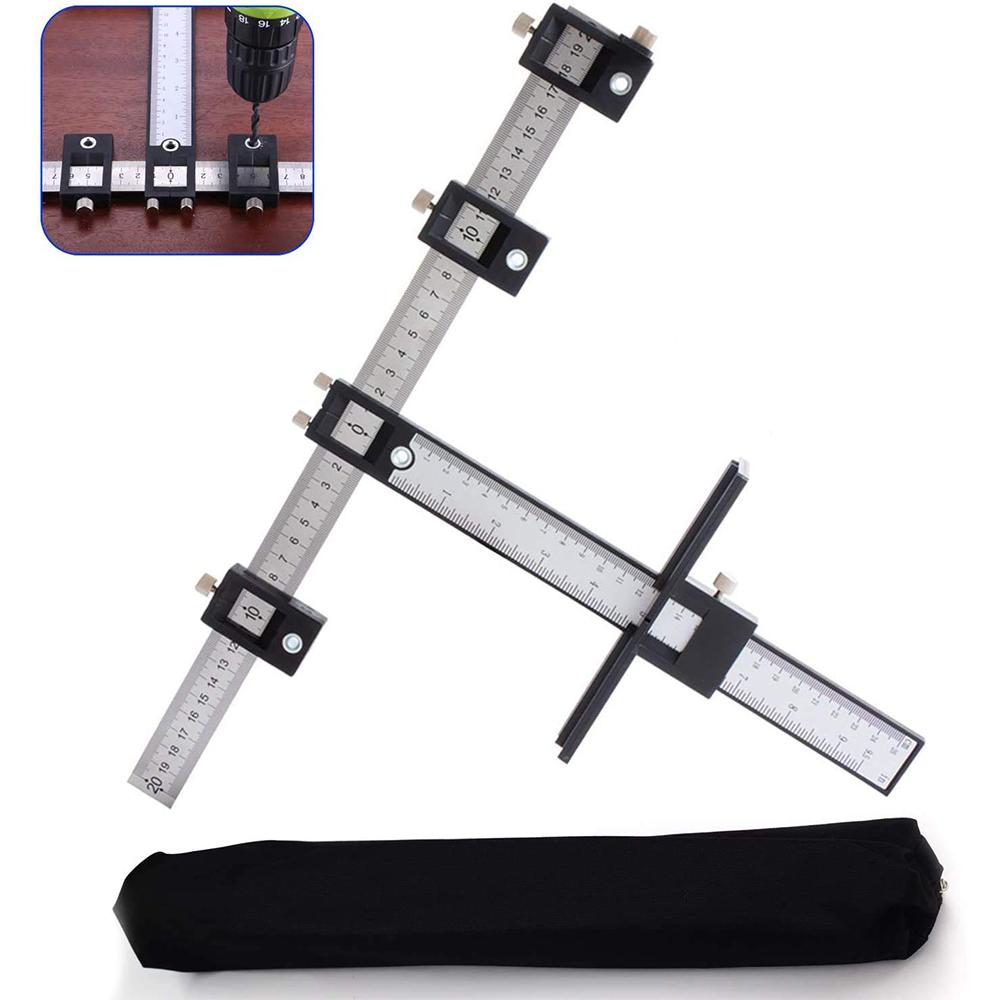 Punch Locator Tool,Adjustable drill Template Guide Tool, Drilling Holes for Installation of Doors Drawer Handles Knobs Pull