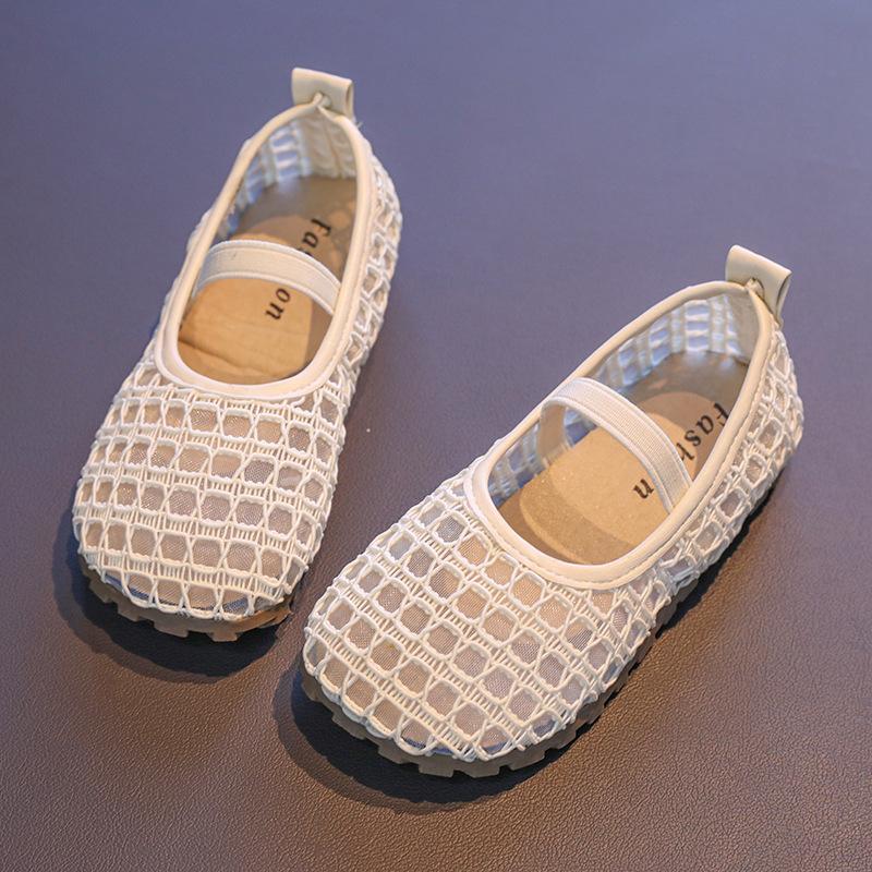 

Girls mesh lace-up shoes2026Summer new cute woven solid color shoes for small, medium, and large children and little girls 23Inner Length14.8cm бежевый
