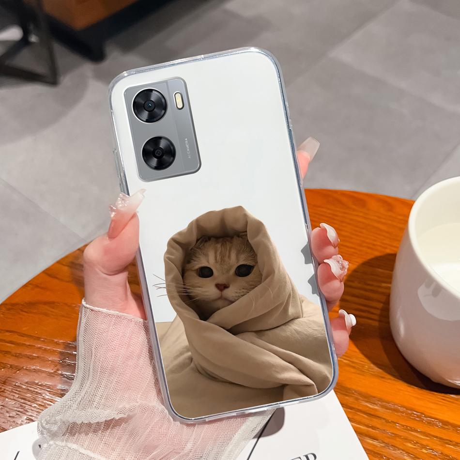 For Oppo A77 A77S Phone Case Colorful Flowers Patterns Back Cover For OppoA77 A77 S 2022 Soft TPU Transparent Silicone Bumper