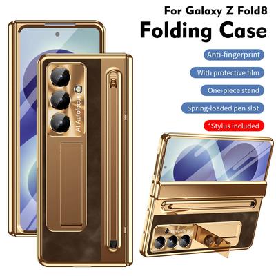 For Samsung Galaxy Z Fold 8 Ultra Fold 8 7 6 5 Folding Official Pen Slot Case with Film, All-in-One Shockproof Protective Case