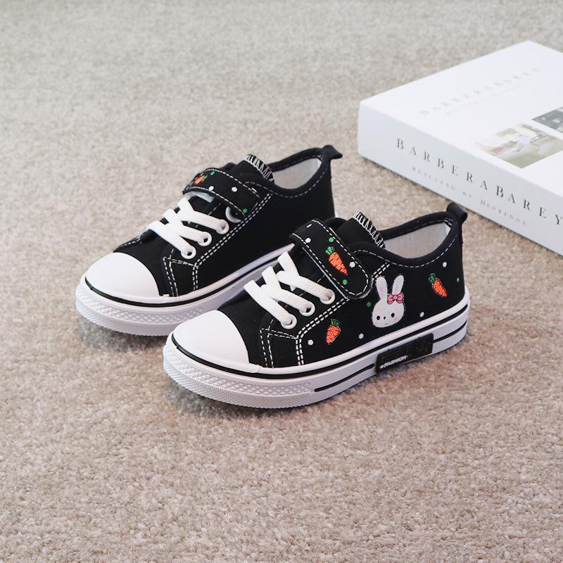 Kids Shoes Girl Sneakers Cute Cartoon Rabbit Flats Children Casual Sneakers Canvas Sports Tennis Shoes for Girl
