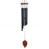 Pine Wood Metal Small 6 Tube Black Indoor and Outdoor Garden Decoration Wind Chime Hanging Decoration