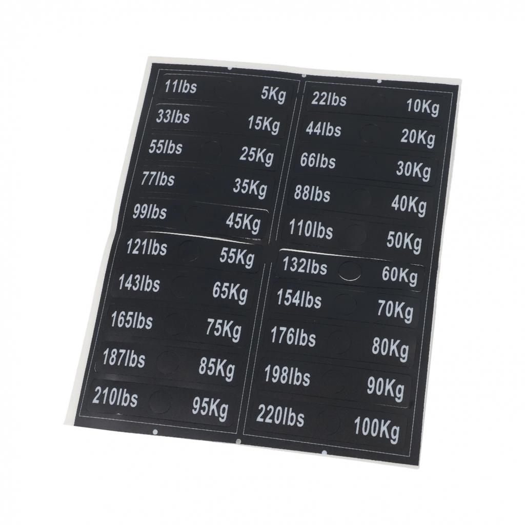 Sturdy Weight Plate Stickers Essential for Quick Identification in Gym Workouts
