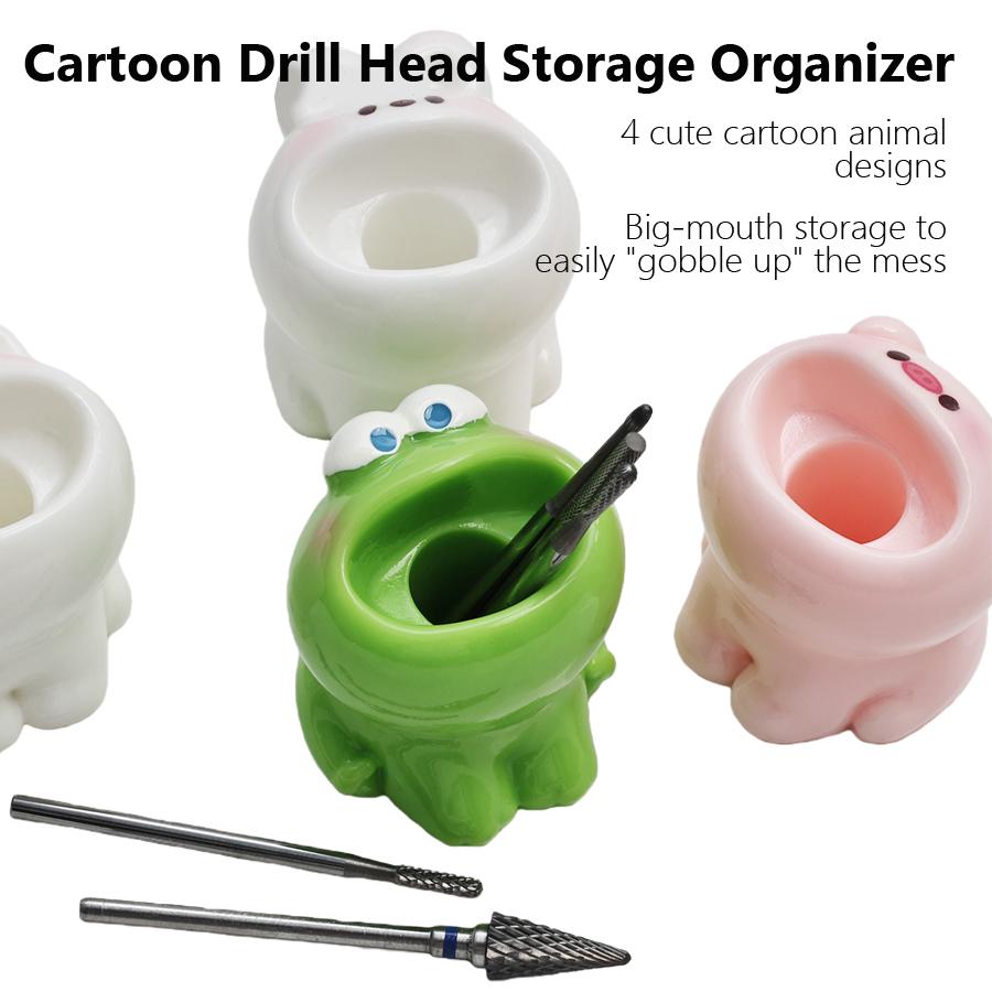 Cute Nail Art Grinding Head Bit Holder, Nail Drill Bits Manicure Holder Organizer Storage Case, Desktop Display Decoration