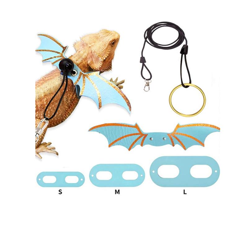 Lizard lead reptile walking lead gecko lead small pet lead colorful wing lead adjustable lizard lead for outdoor carrying