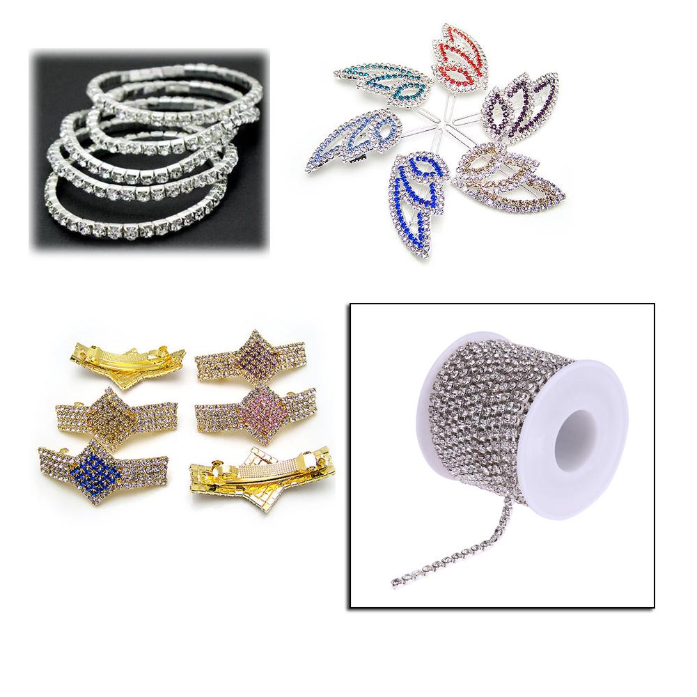10 Yards/Roll Clothes Rhinestone Tassel Ornament Earring Bracelet Beads Diamond Decoration Accessories for Garment Bags