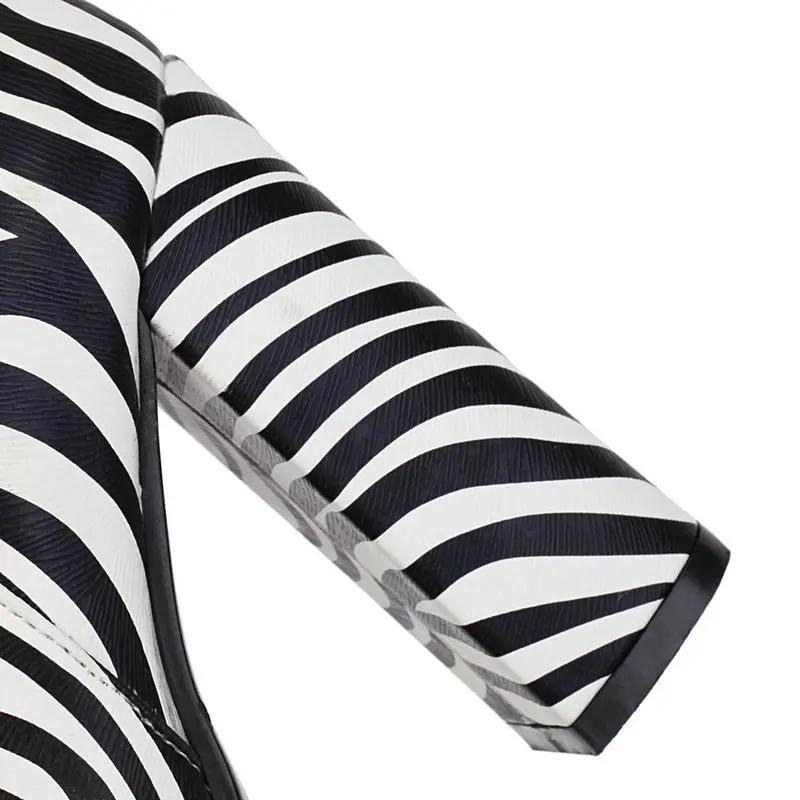 Animal Print Long Tube Riding Boots Women's Autumn and Winter New Knee-high Tube Thick High Heel Elastic Stovepipe Boots