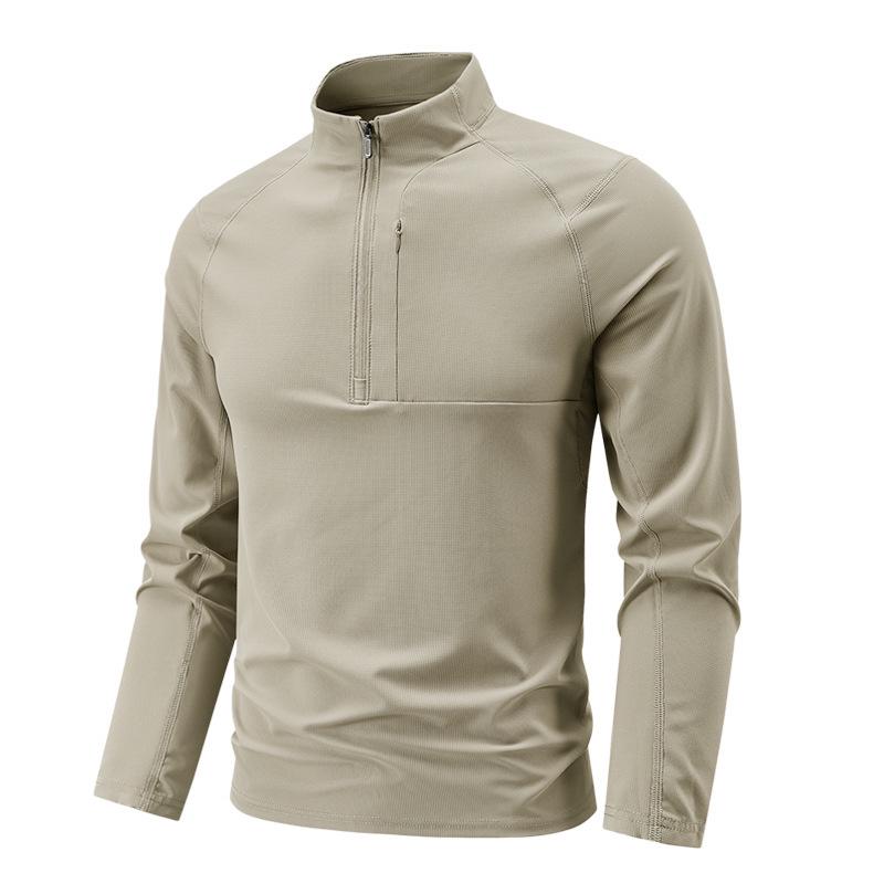 Men's Quick-Dry Long-Sleeve Half-Zip Base Layer for Spring & Autumn Running