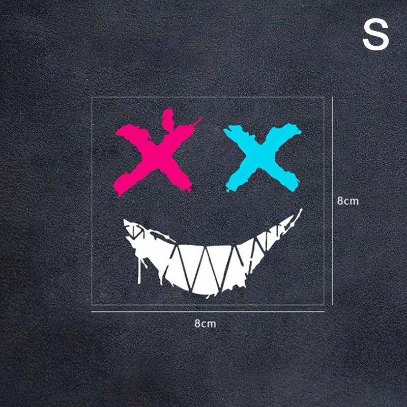 

Наклейки на мотоциклетный шлем, автомобильные светоотражающие водонепроницаемые наклейки с улыбкой на лице, наклейки для мотокросса, авто на заднее стекло, персонализированные наклейки S