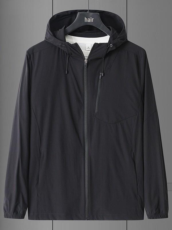 Herren Kapuzen-Sonnenschutzjacke - Ultraleicht, Atmungsaktiv, Winddicht, Schnelltrocknend, Lockere Passform, Kühlend, UV-Schutz.