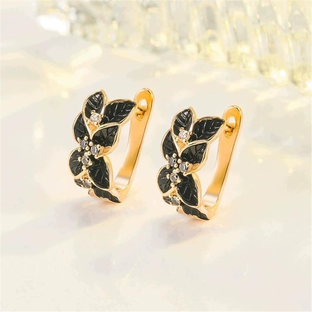 Cute Female White Zircon Stone Infinity Hoop Earrings Vintage Fashion Gold Color Wedding For Women