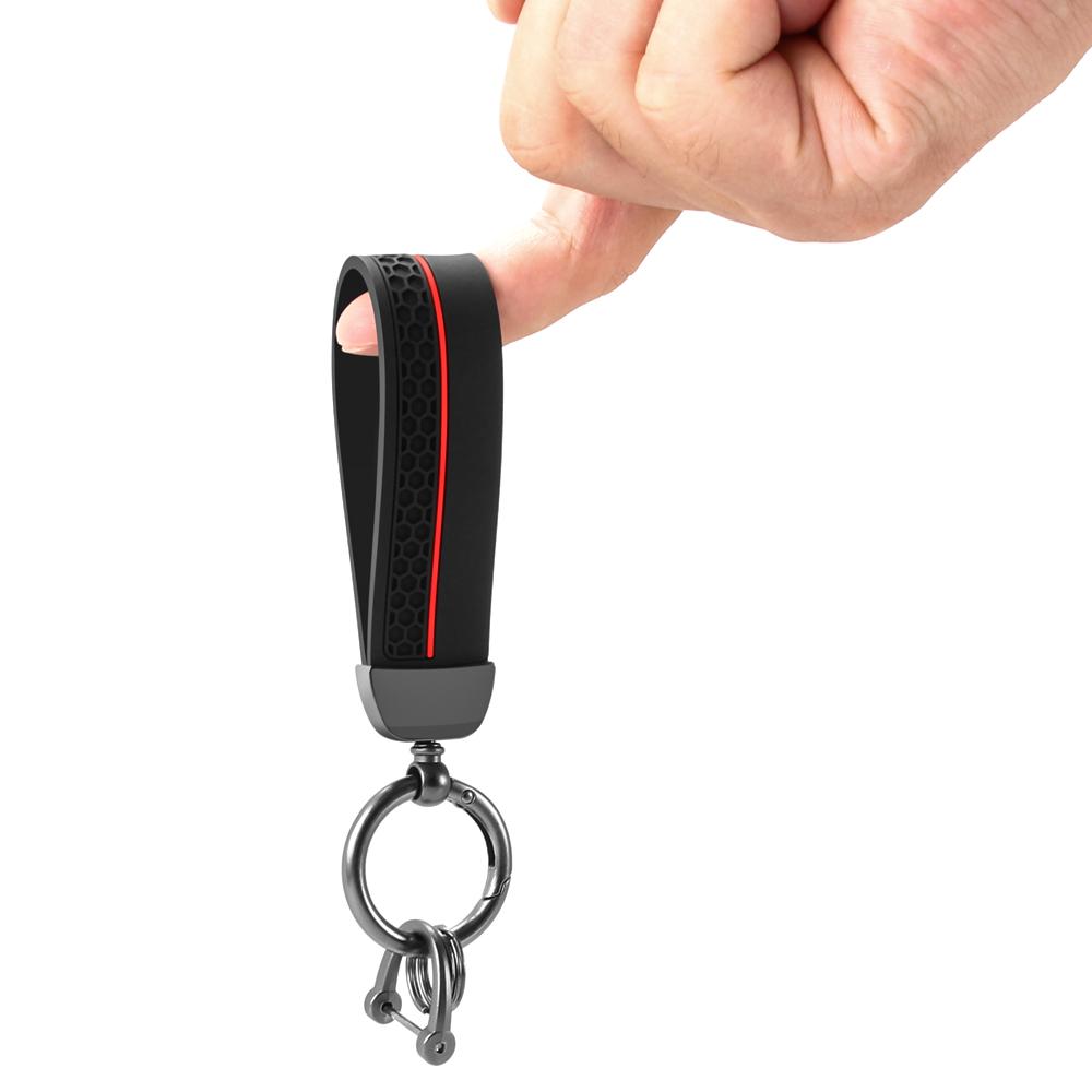 Silicone Car Keychain Pendant Key Ring Chain Hanging Men Women Gift Universal Durable Metal Ring Creative Keychain Car Styling