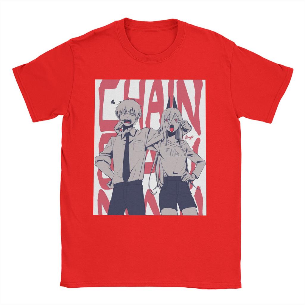 Chainsaw Man Anime T-Shirt Men Women Power Higashiyama Kobeni Cotton Tee Shirt Round Neck Short Sleeve T Shirt Printed Clothing