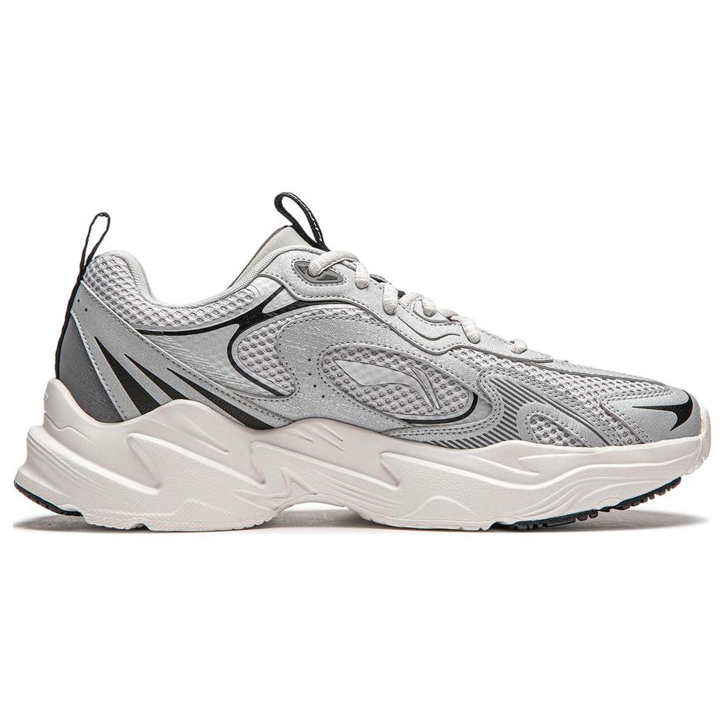 New LiNing Meteor Cushioning Anti Slip And Wear Resistant Support Low Top Casual Shoes Men's Silver Gray AGCU121-2