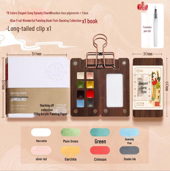 Feile Mini Travel Watercolor Set - Portable Solid Palette for Bird Painting
