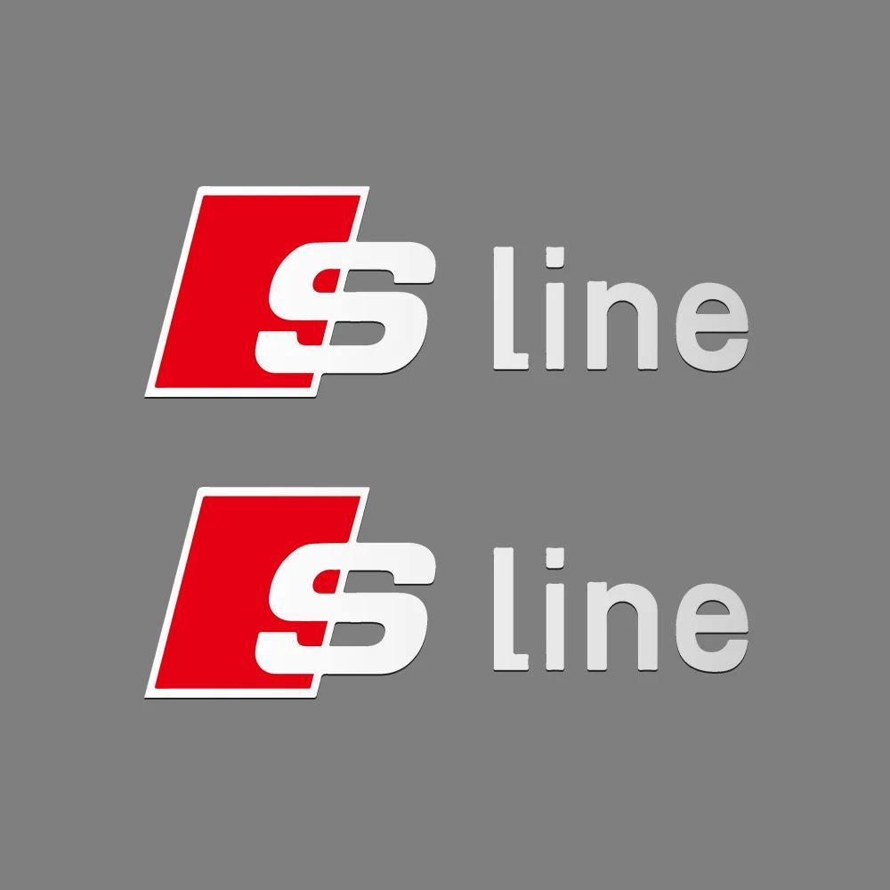 For Hot Car Styling PVC Logo Side Body Fender Windshield Trunk Bumper Sticker RS S Line A3 A4 A5 A6 A7 Quattro Q2 Q3 Q5 Q7