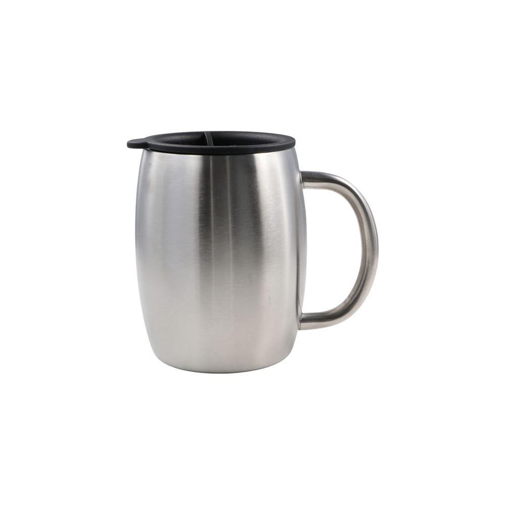 

Drinkware 420ml Stainless Steel Beer Mug Portable with Handle Lid Coffee Cup Durable Double Wall Thermal Cup Travel 401-500ml