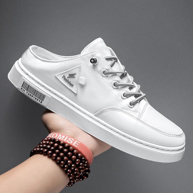 Fashion Platform Mens Half Slippers Summer Comfortable Casual Shoes Breathable Sneakers Lightweight Walking Flat Slip-on Loafers