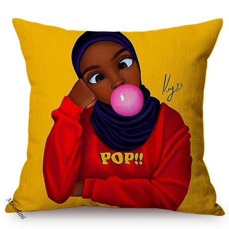 Africa Fashion Black Girl Pop Art Posters Style Decorative Cushion Cover Funky Sexy Woman Life Portrait Sofa Throw Pillow Case