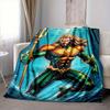 1 manta de franela suave, cálida y acogedora de Aquaman con tridente para sofá, cama, oficina y viajes, versátil, regalo para todas las estaciones, regalo de Navidad